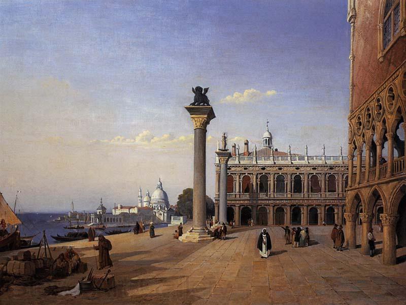 Jean Baptiste Camille  Corot Venise, La Piazetta Norge oil painting art